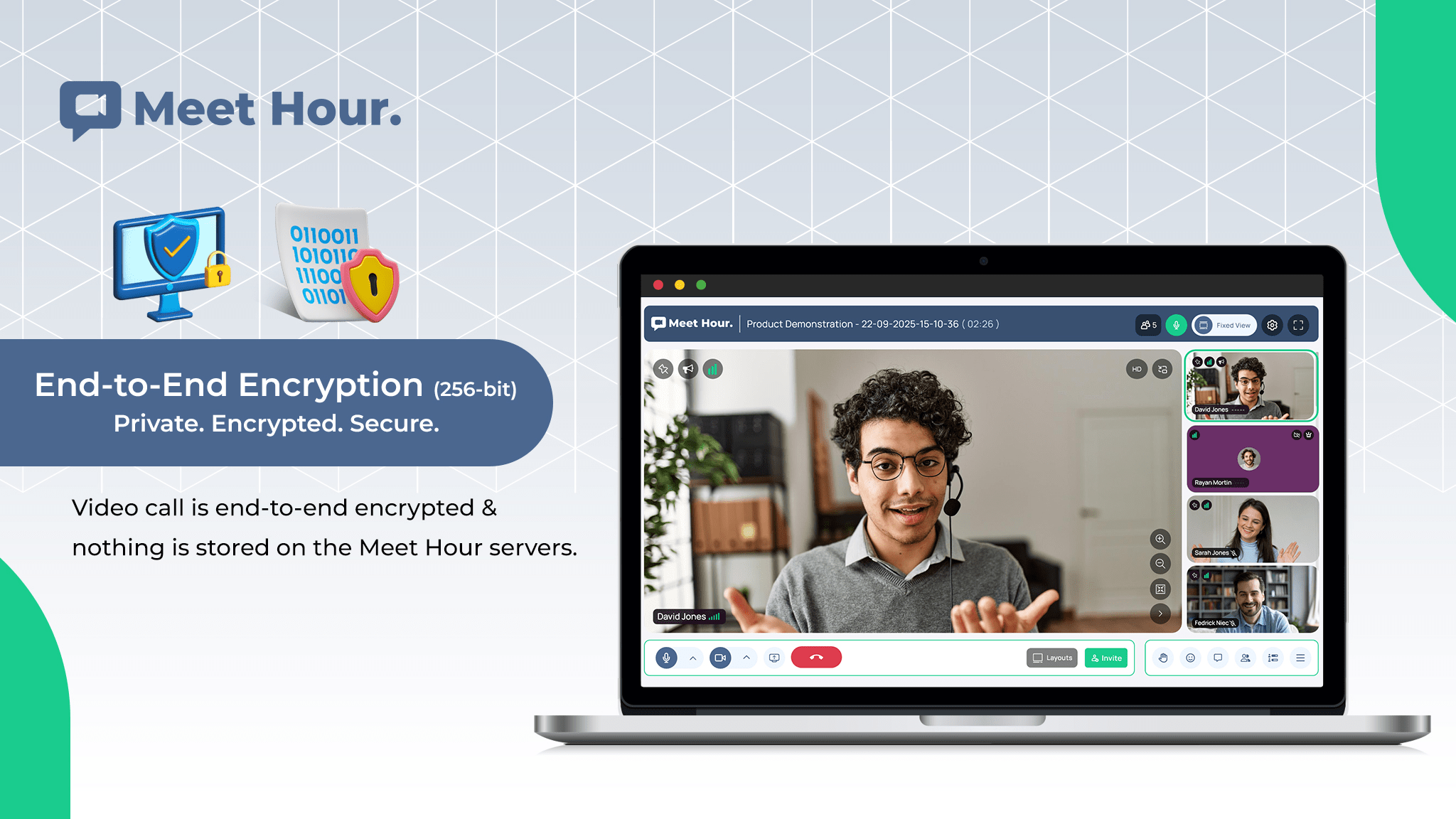 End-to-End Encryption (256-bit)